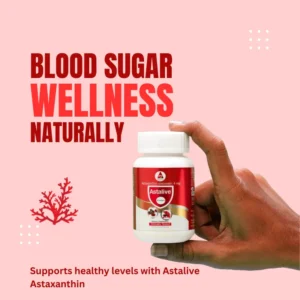 Astaxanthin for diabetes supplement bottle
